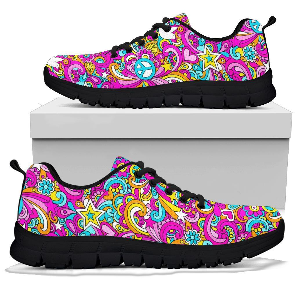 Psychedelic Pattern Print Sneaker Shoes For Men Women-grizzshop