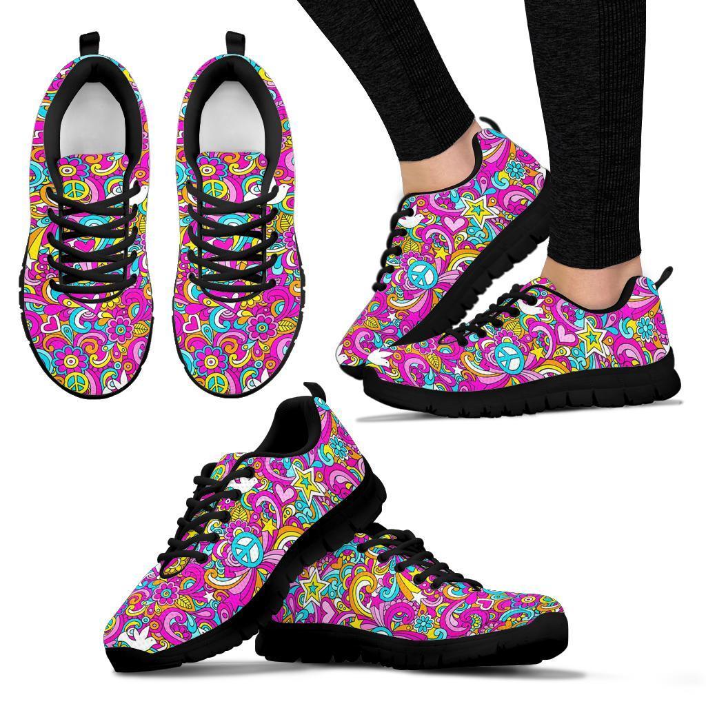 Psychedelic Pattern Print Sneaker Shoes For Men Women-grizzshop