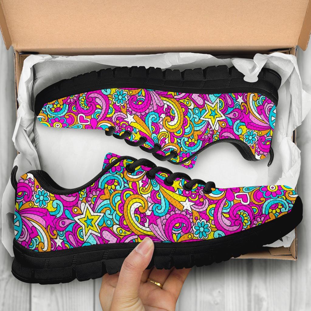 Psychedelic Pattern Print Sneaker Shoes For Men Women-grizzshop