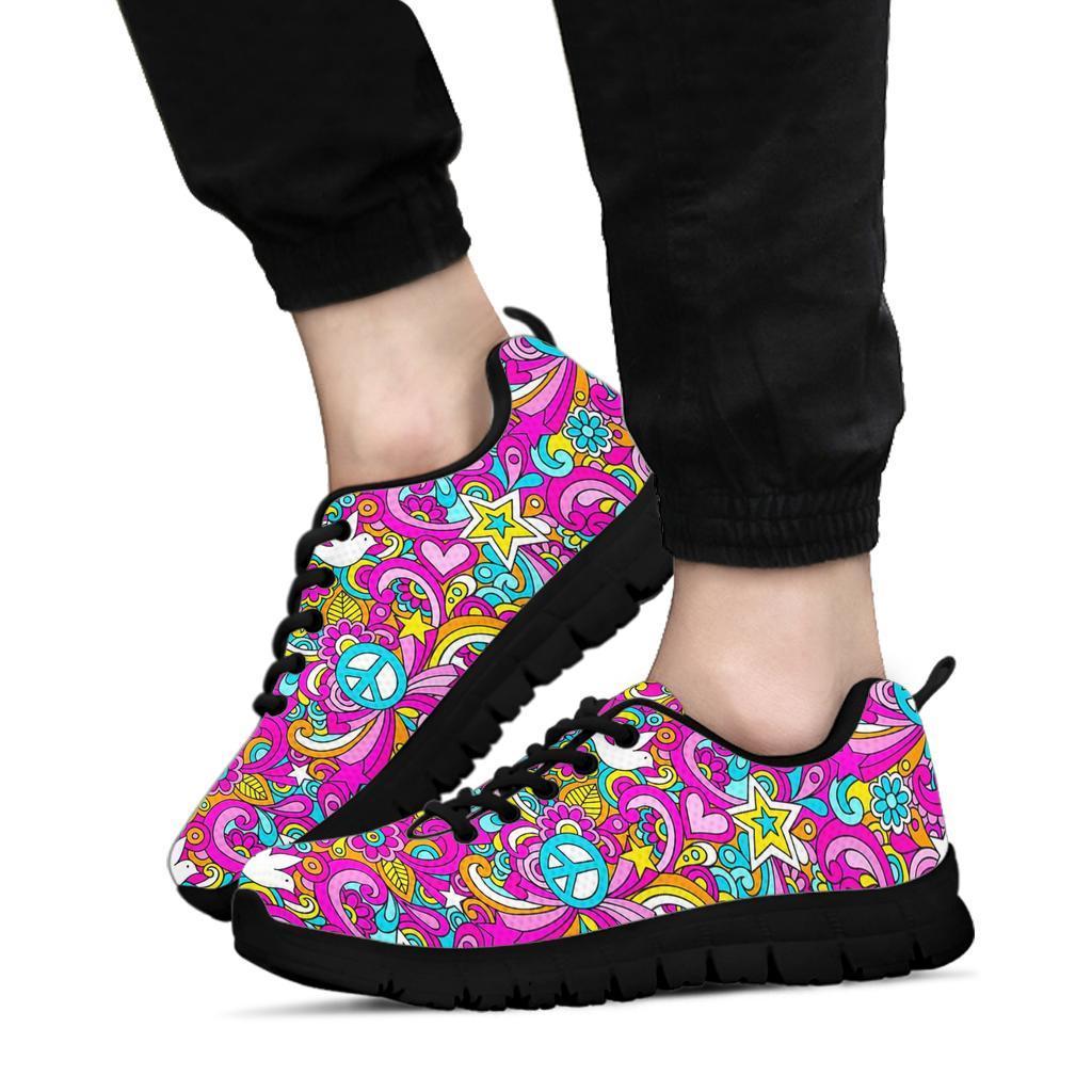 Psychedelic Pattern Print Sneaker Shoes For Men Women-grizzshop