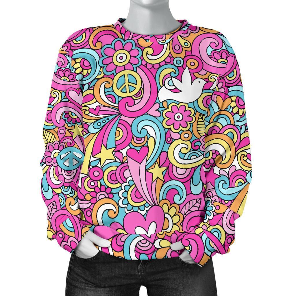 Psychedelic Pattern Print Women's Sweatshirt-grizzshop