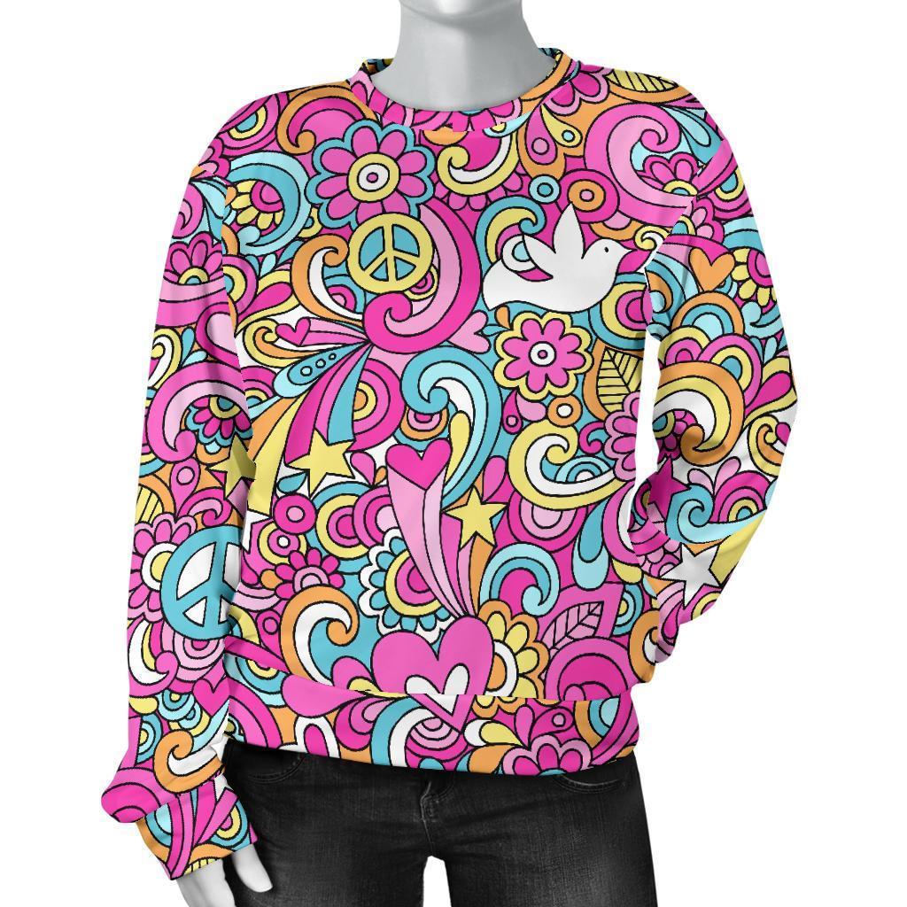 Psychedelic Pattern Print Women's Sweatshirt-grizzshop