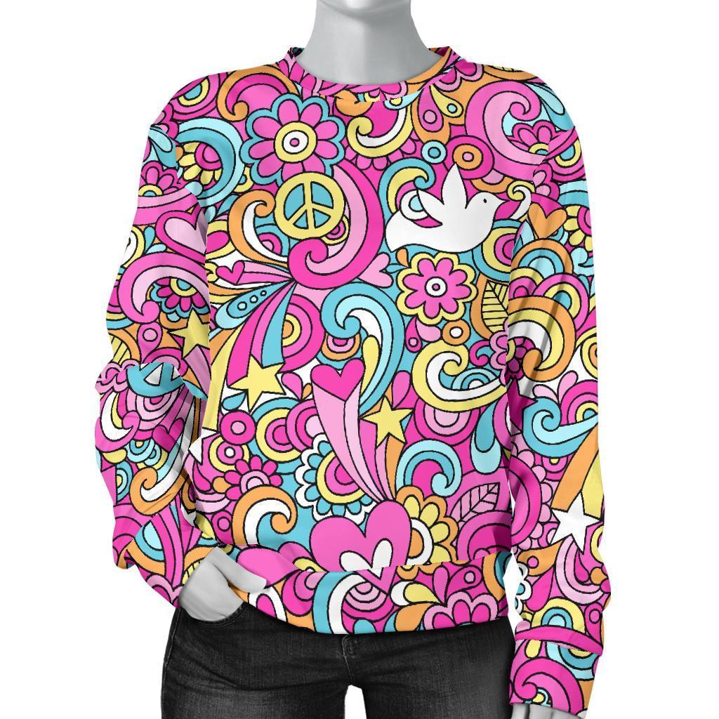 Psychedelic Pattern Print Women's Sweatshirt-grizzshop