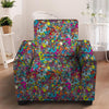 Psychedelic Print Armchair Cover-grizzshop