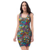 Psychedelic Print Bodycon Dress-grizzshop