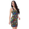 Psychedelic Print Bodycon Dress-grizzshop