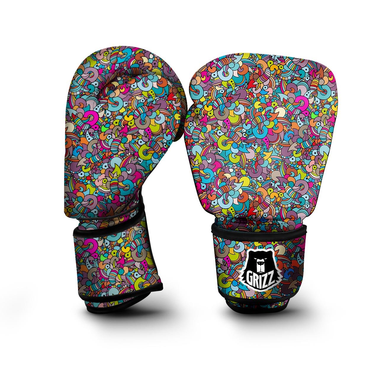 Psychedelic Print Boxing Gloves-grizzshop