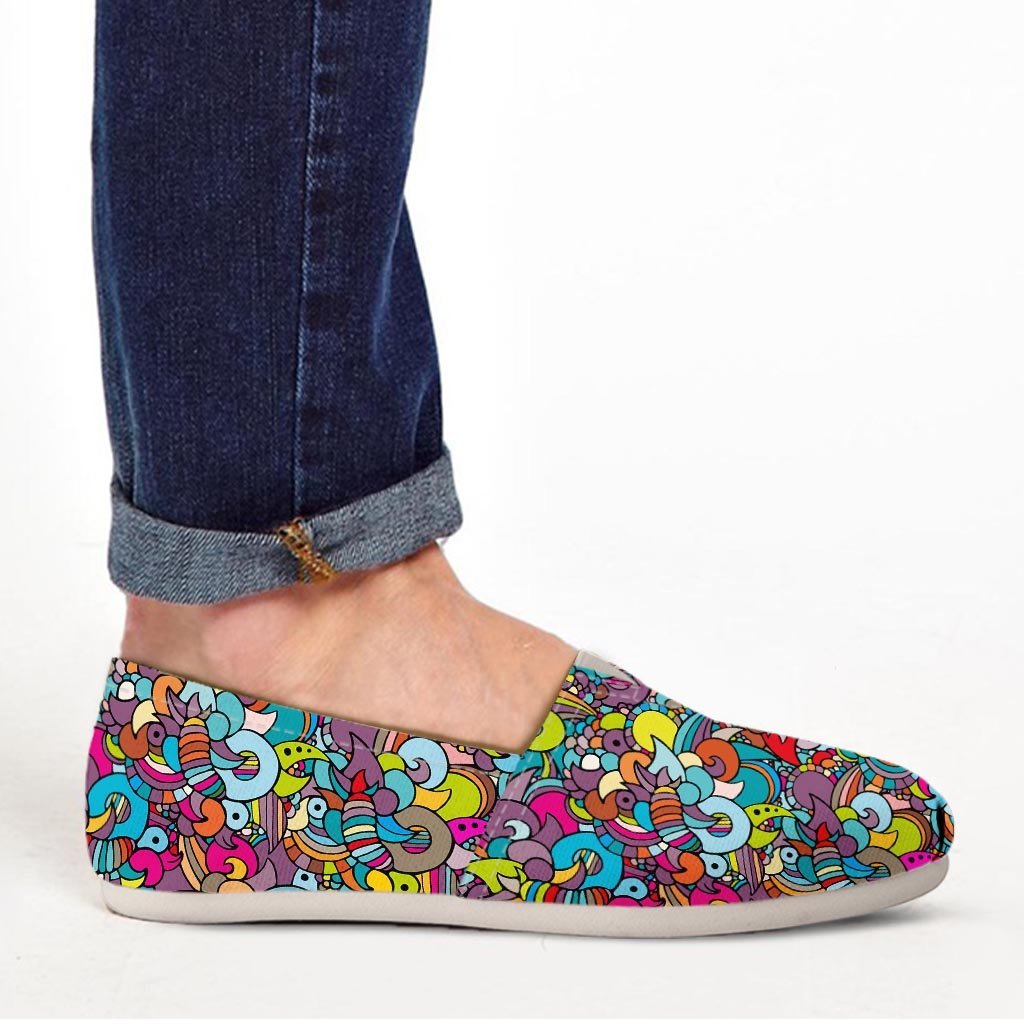 Psychedelic Print Canvas Shoes-grizzshop