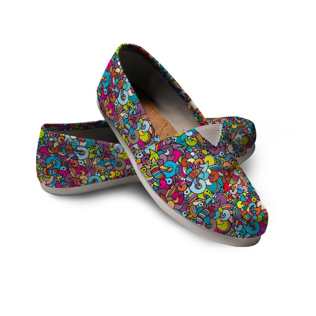 Psychedelic Print Canvas Shoes-grizzshop