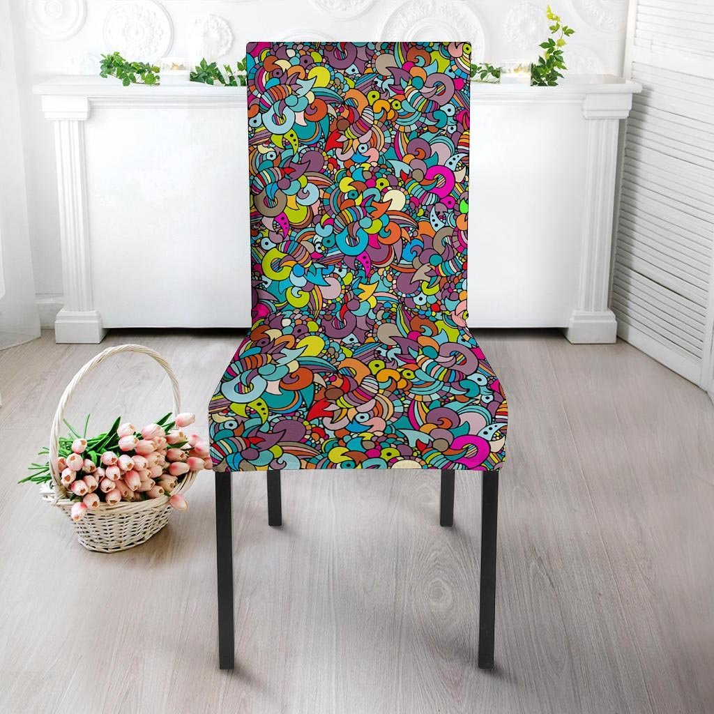 Psychedelic Print Chair Cover-grizzshop