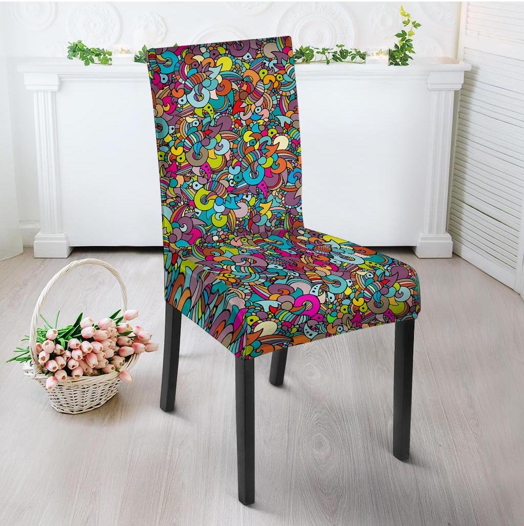 Psychedelic Print Chair Cover-grizzshop