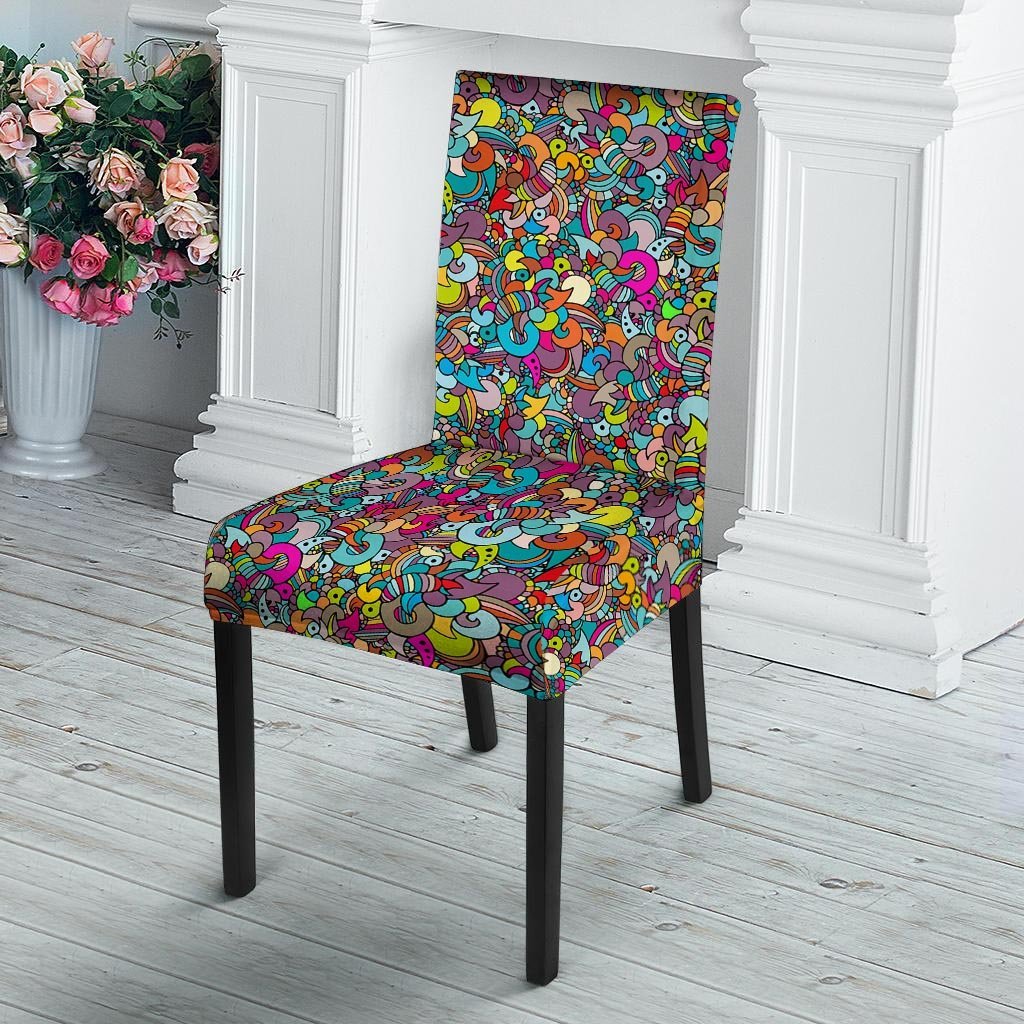 Psychedelic Print Chair Cover-grizzshop