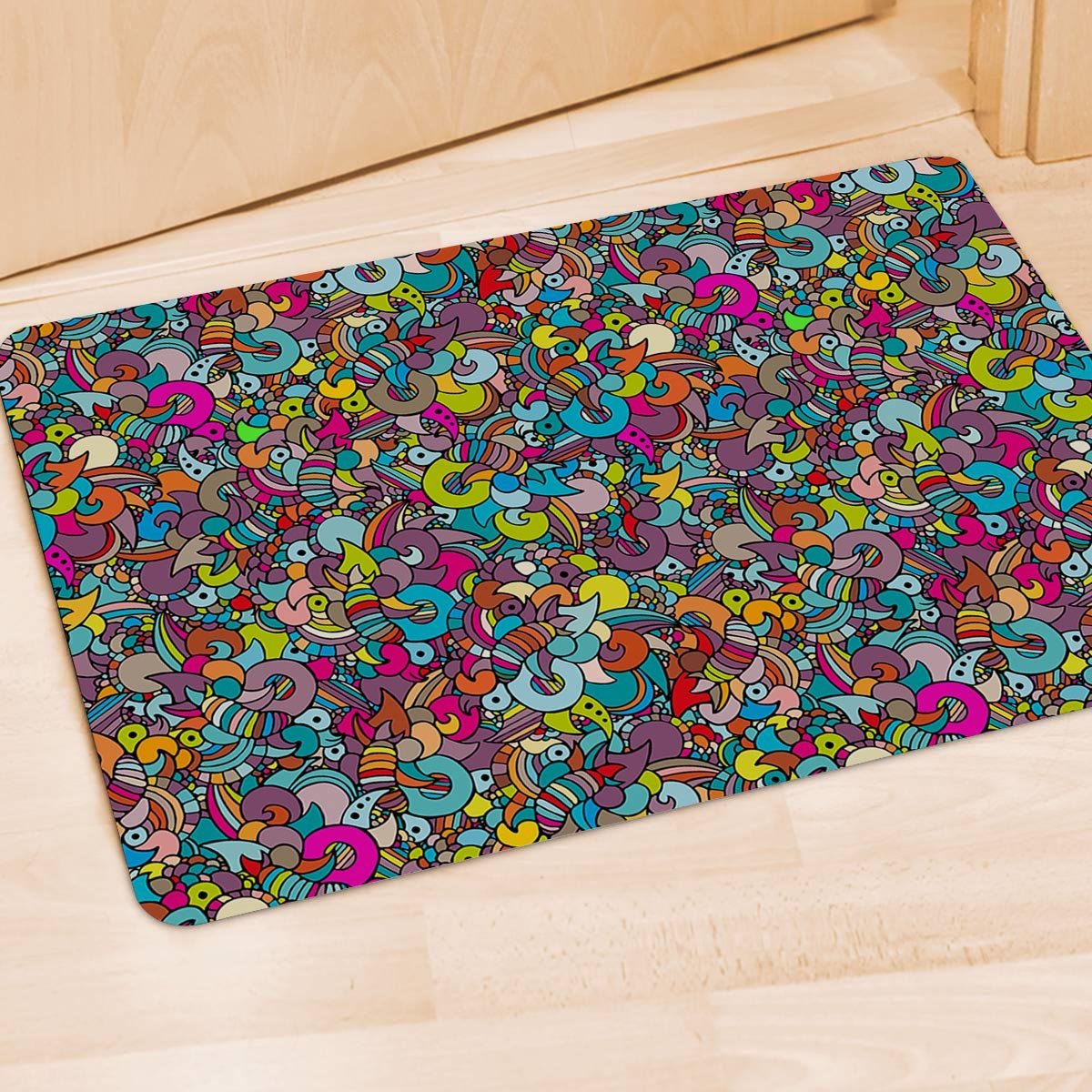 Psychedelic Print Door Mat-grizzshop