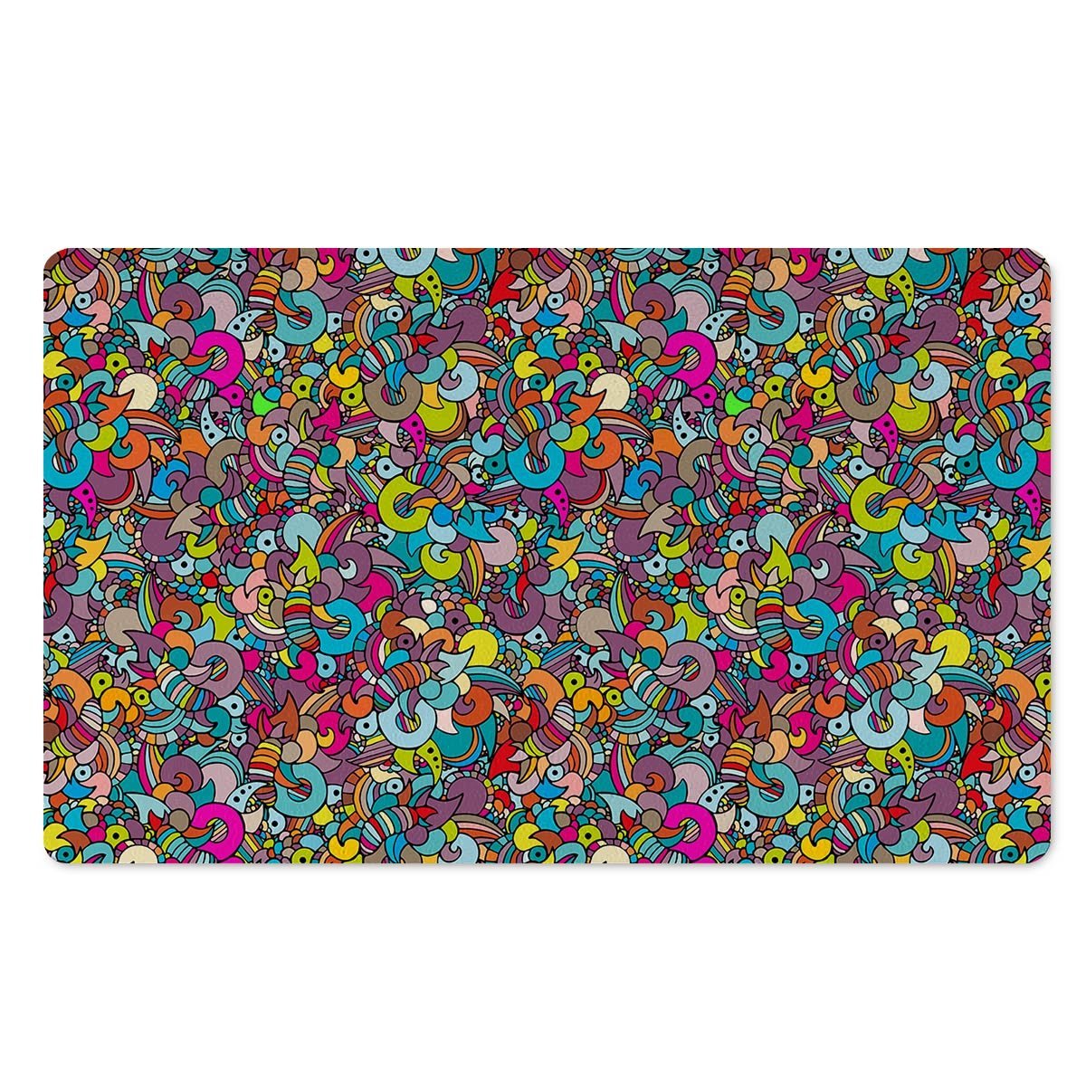 Psychedelic Print Door Mat-grizzshop