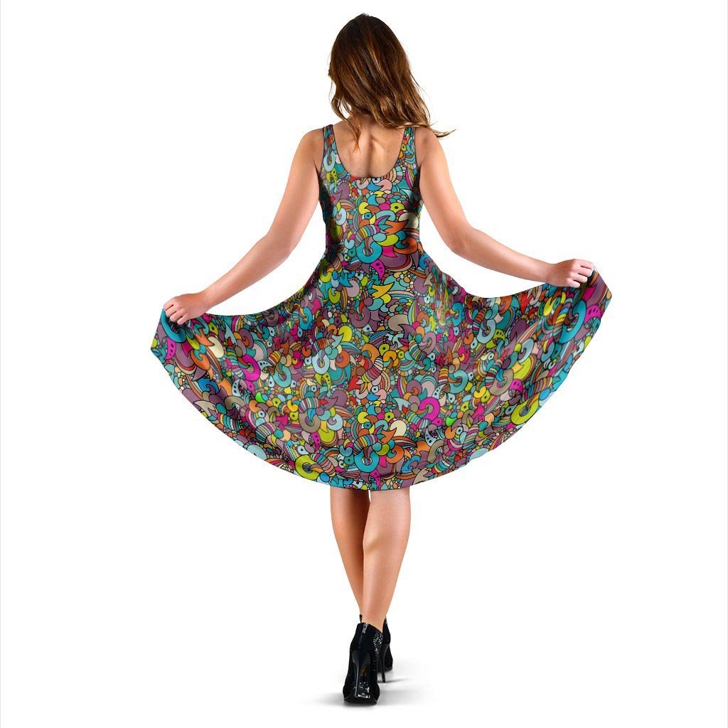 Psychedelic Print Dress-grizzshop