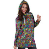 Psychedelic Print Hoodie Dress-grizzshop