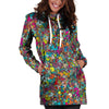 Psychedelic Print Hoodie Dress-grizzshop