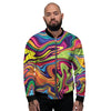 Psychedelic Print Men's Bomber Jacket-grizzshop