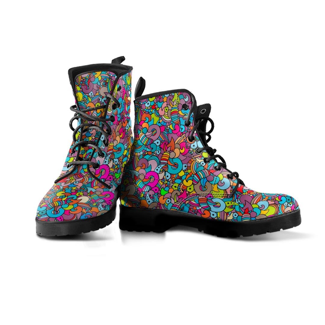 Psychedelic Print Men's Boots-grizzshop