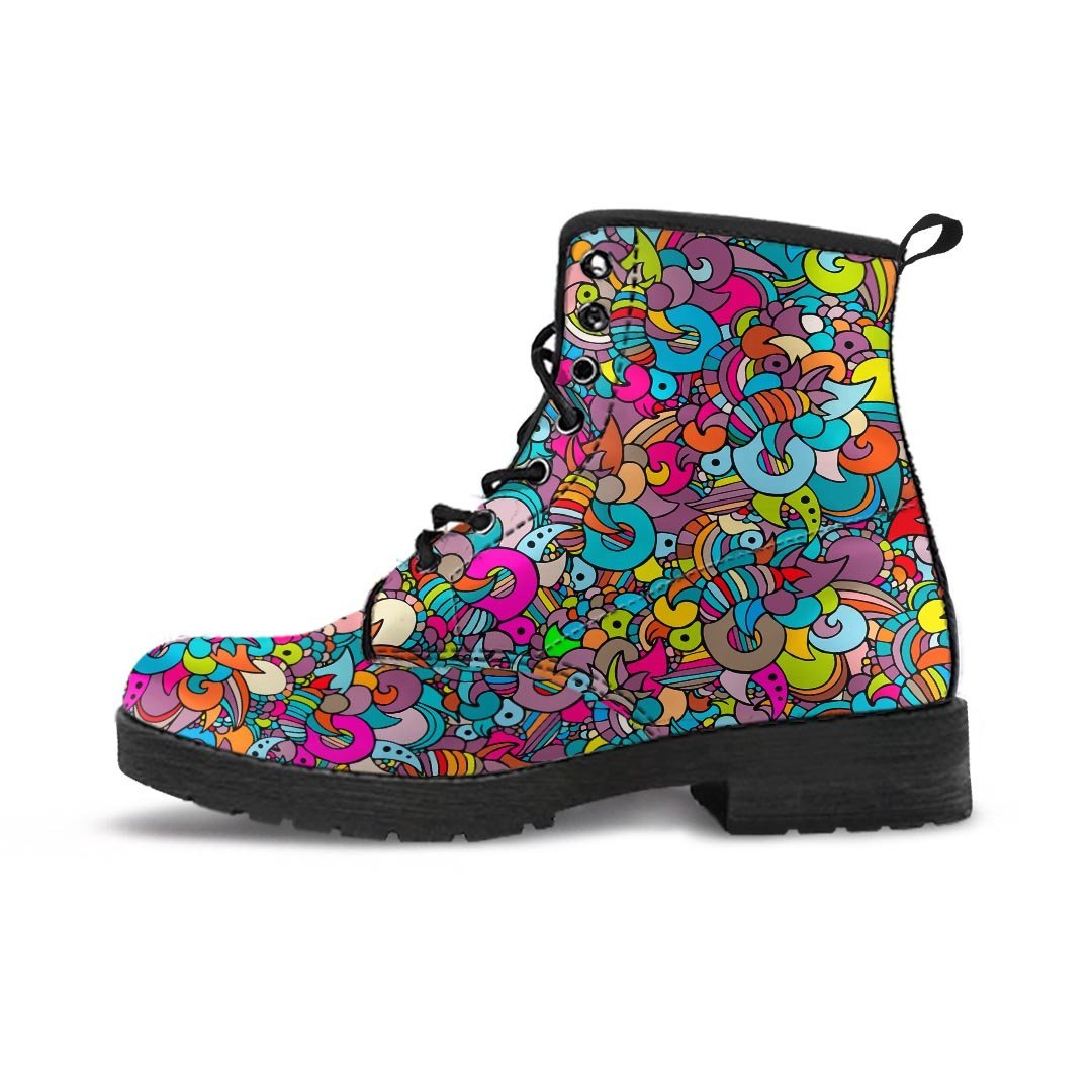 Psychedelic Print Men's Boots-grizzshop