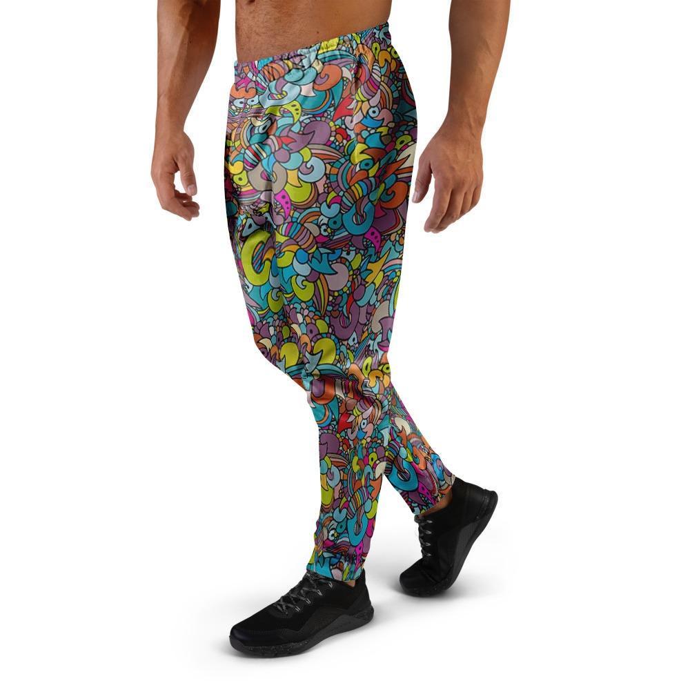 Psychedelic Print Men's Joggers-grizzshop