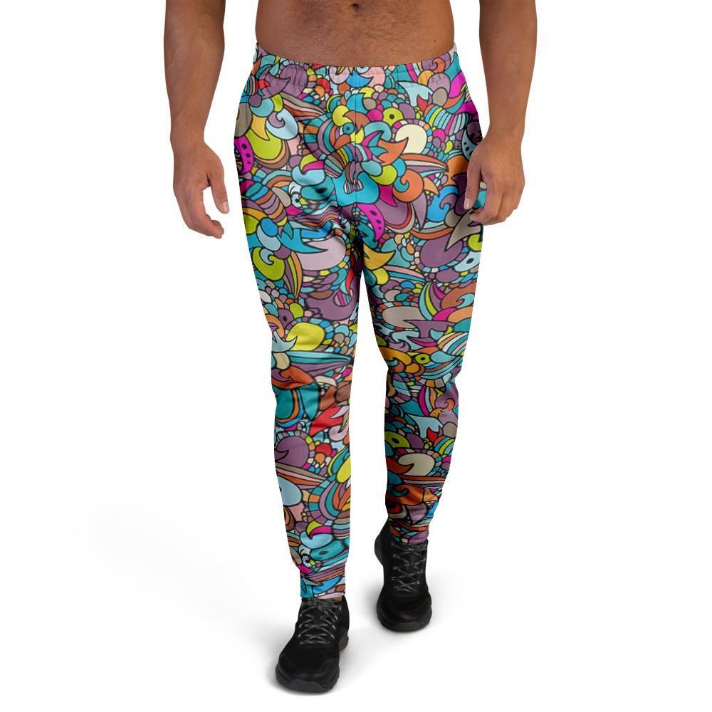 Psychedelic Print Men's Joggers-grizzshop
