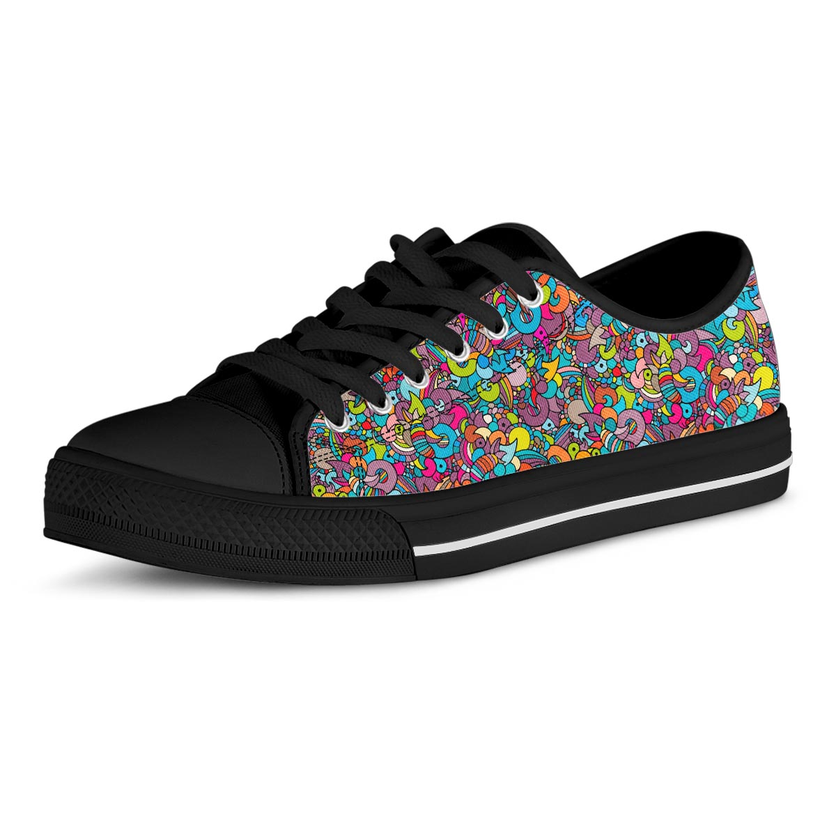 Psychedelic Print Men's Low Top Shoes-grizzshop