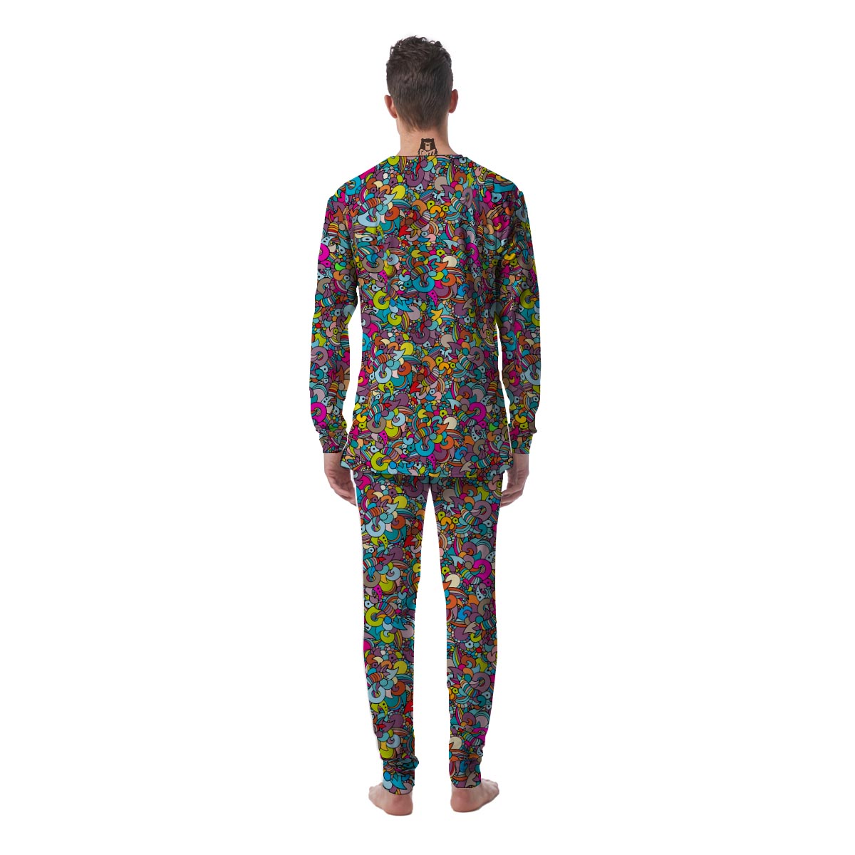 Psychedelic Print Men's Pajamas-grizzshop