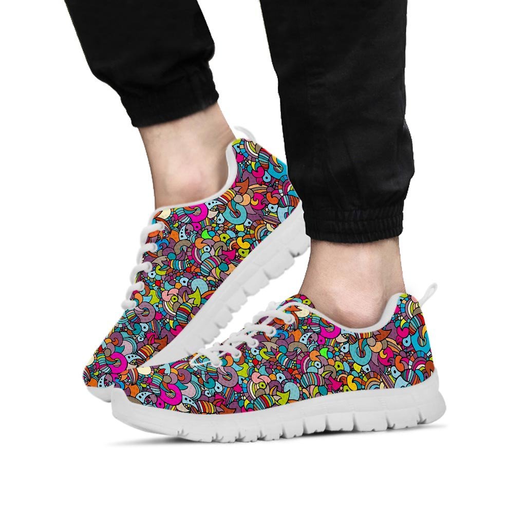 Psychedelic Print Men's Sneakers-grizzshop