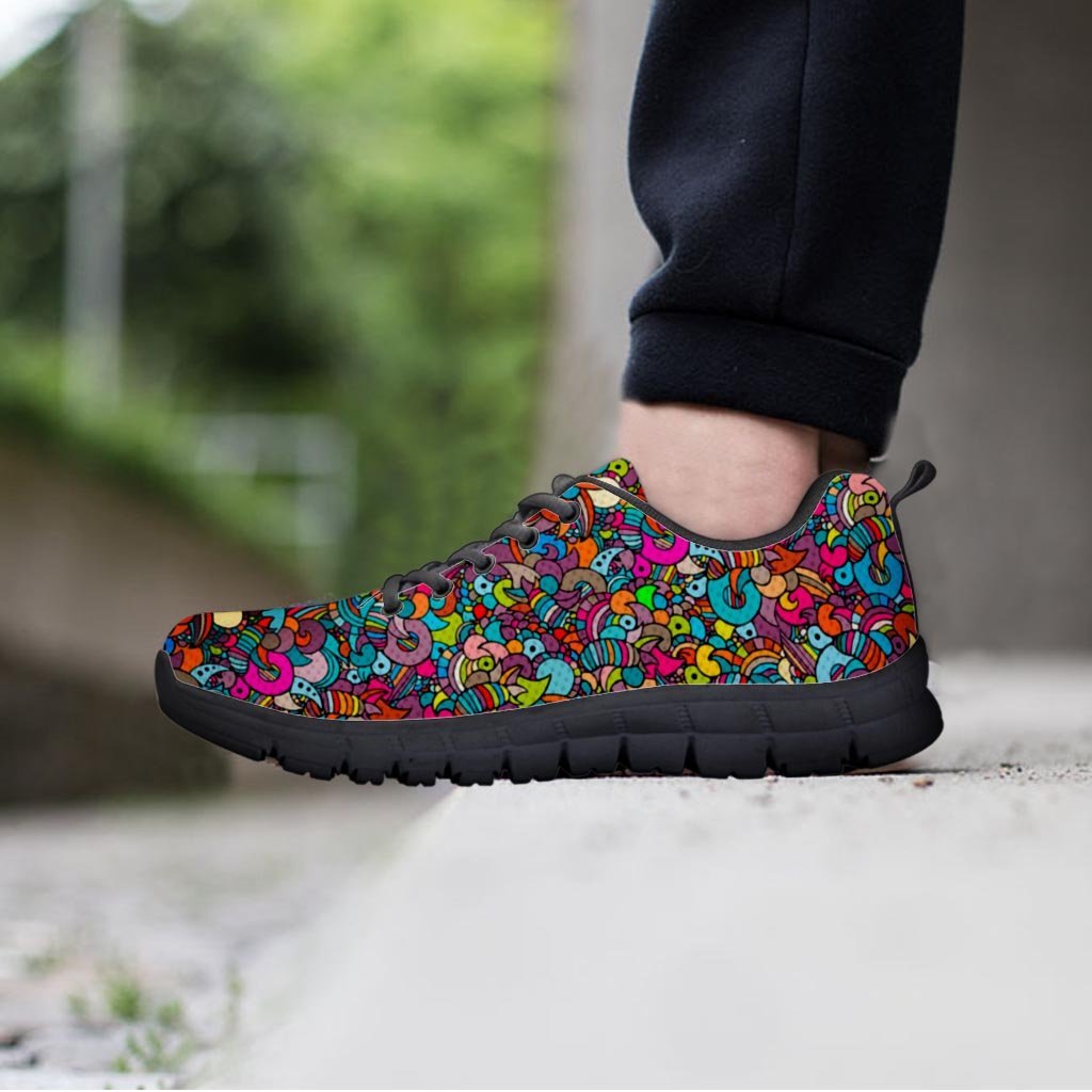 Psychedelic Print Men's Sneakers-grizzshop