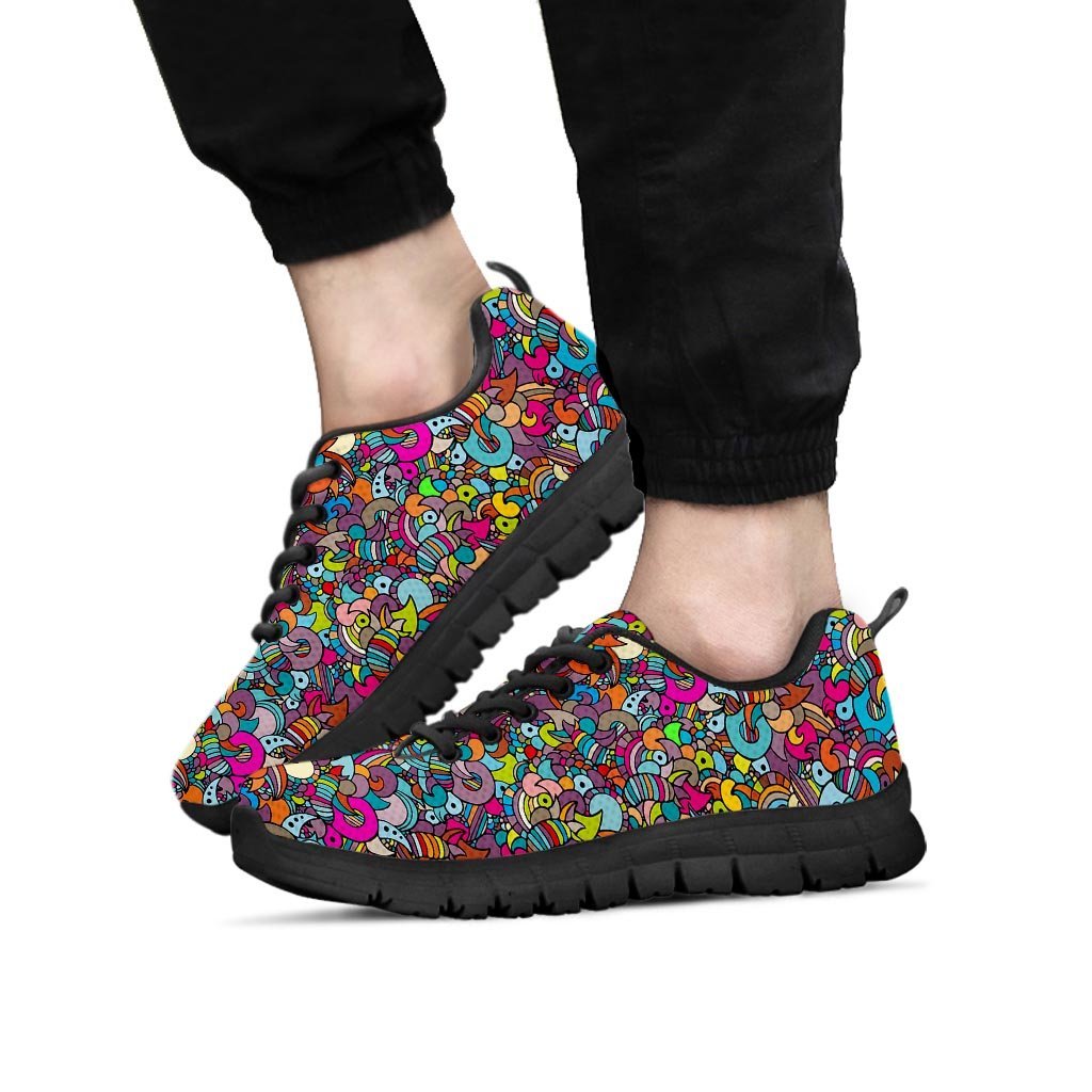 Psychedelic Print Men's Sneakers-grizzshop