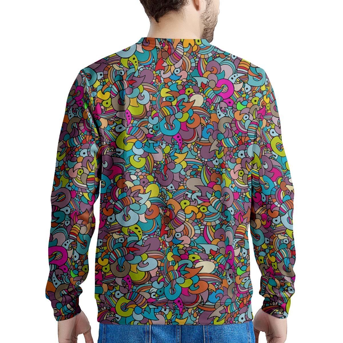 Psychedelic Print Men's Sweatshirt-grizzshop