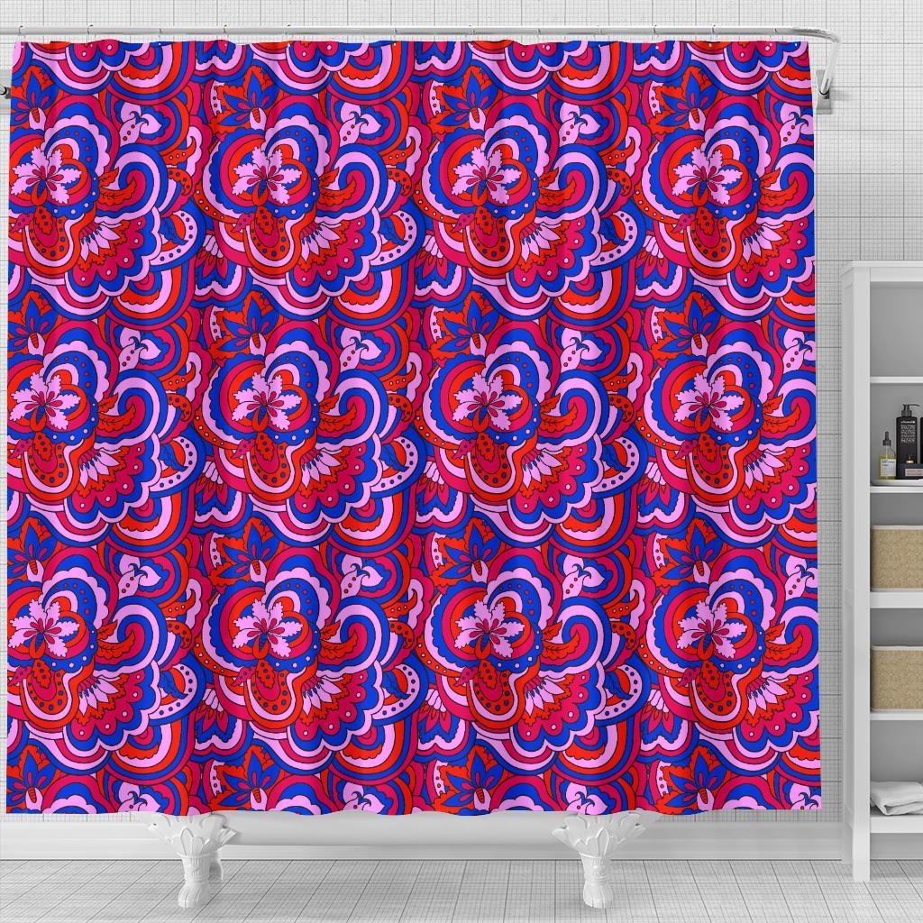 Psychedelic Print Pattern Bathroom Shower Curtain-grizzshop