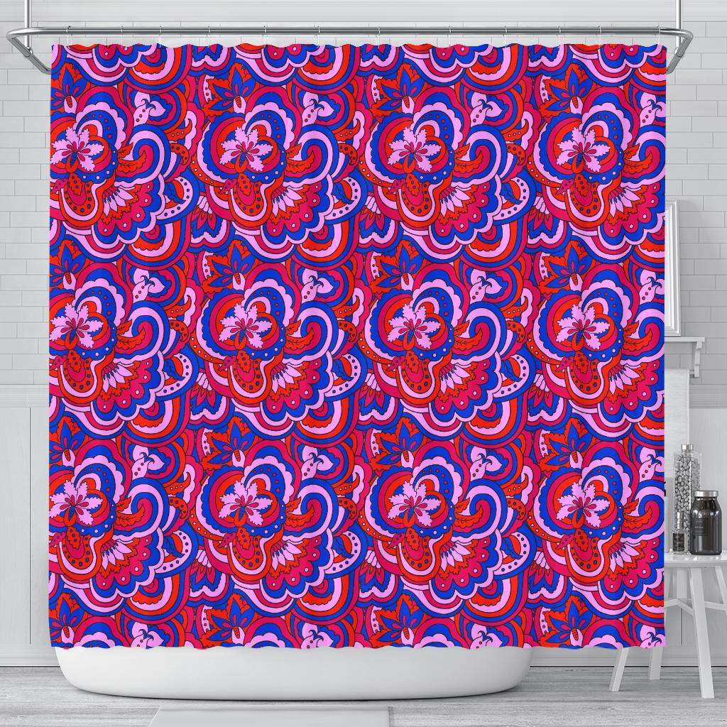 Psychedelic Print Pattern Bathroom Shower Curtain-grizzshop