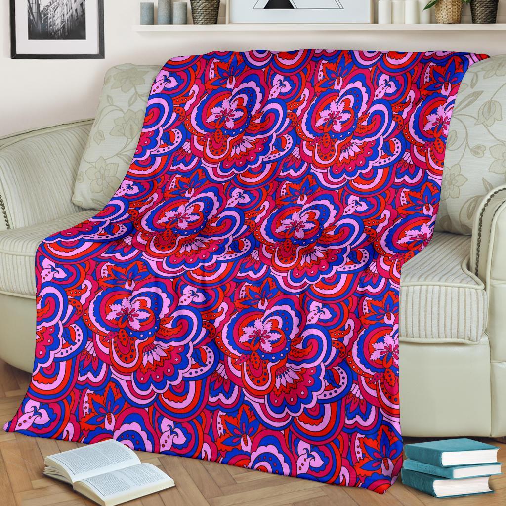 Psychedelic Print Pattern Blanket-grizzshop