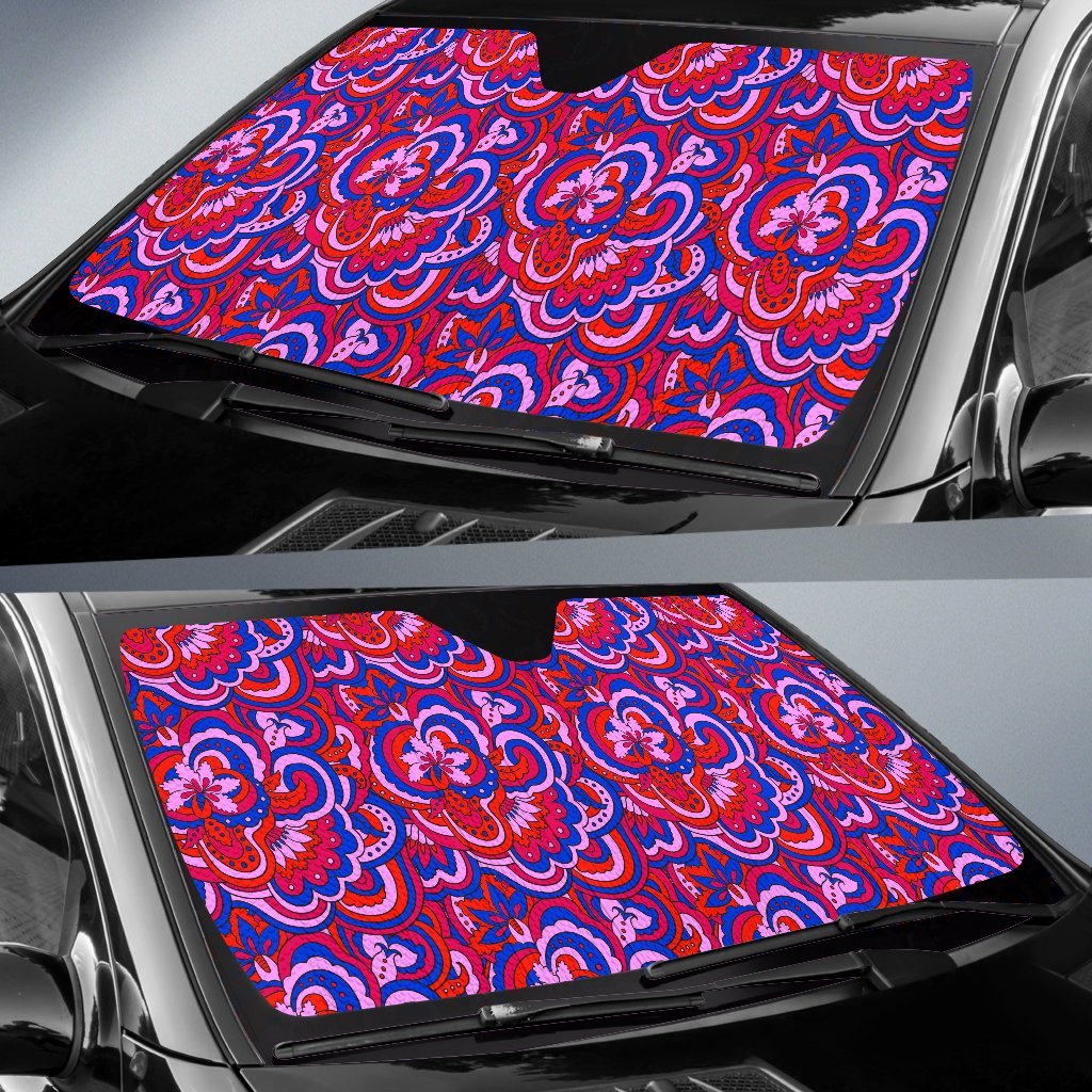Psychedelic Print Pattern Car Sun Shade-grizzshop