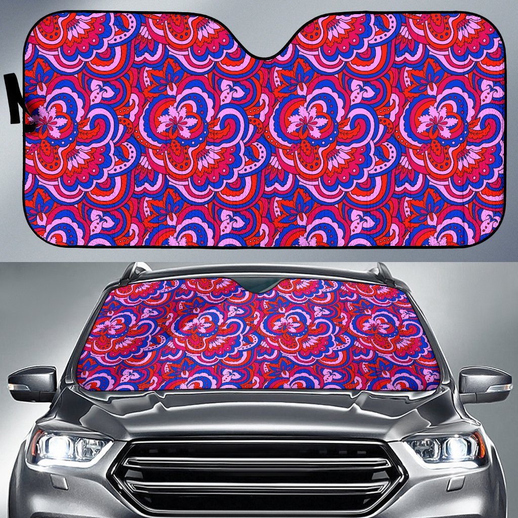 Psychedelic Print Pattern Car Sun Shade-grizzshop
