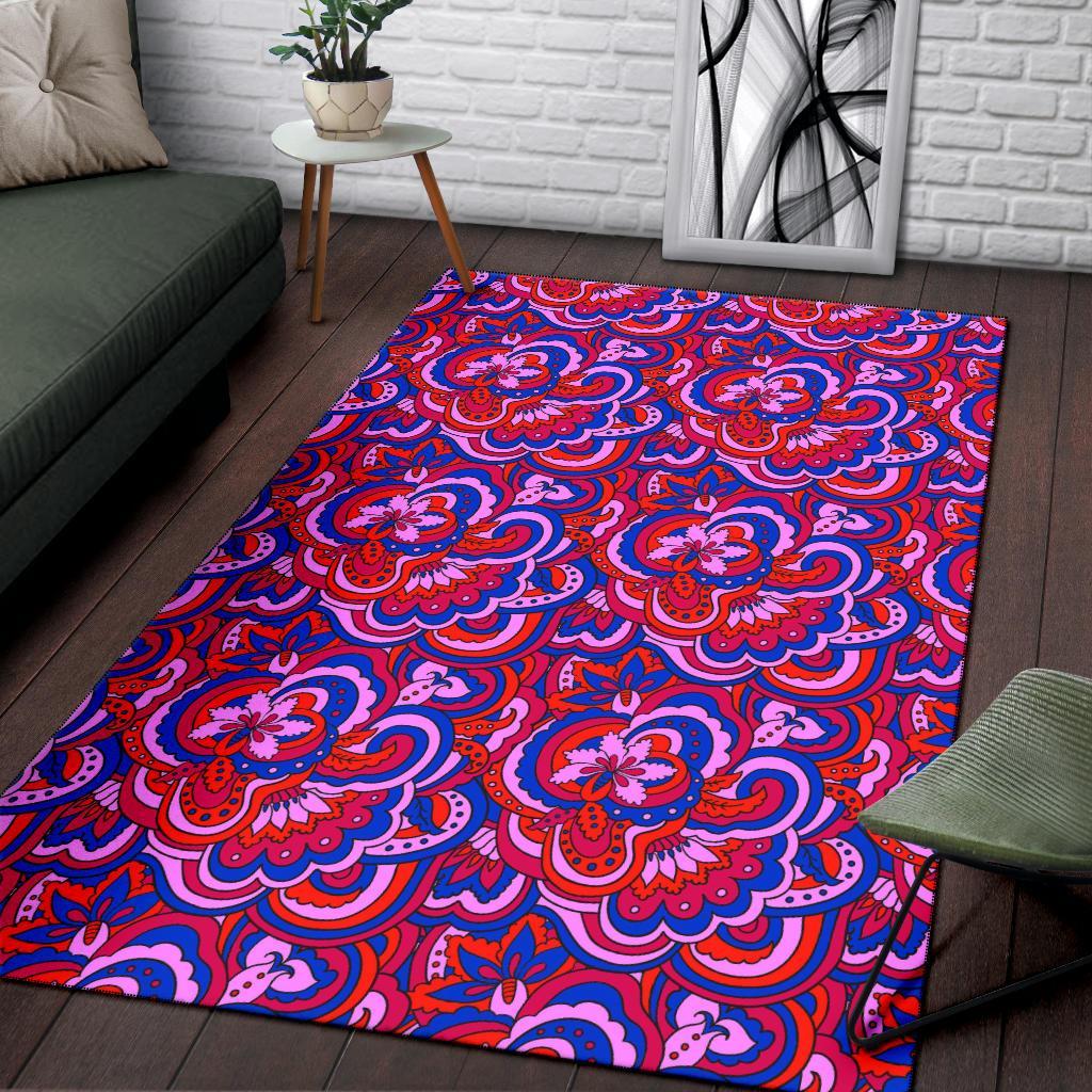 Psychedelic Print Pattern Floor Mat-grizzshop
