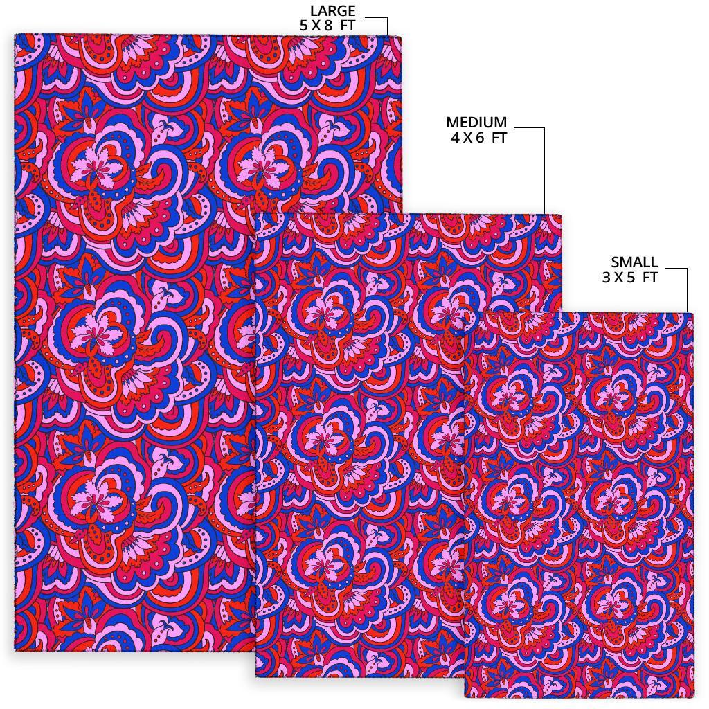 Psychedelic Print Pattern Floor Mat-grizzshop