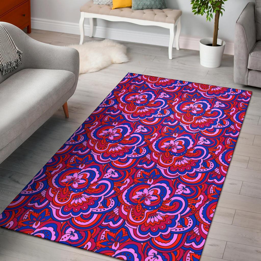 Psychedelic Print Pattern Floor Mat-grizzshop