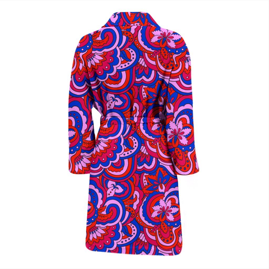 Psychedelic Print Pattern Men Long Robe-grizzshop