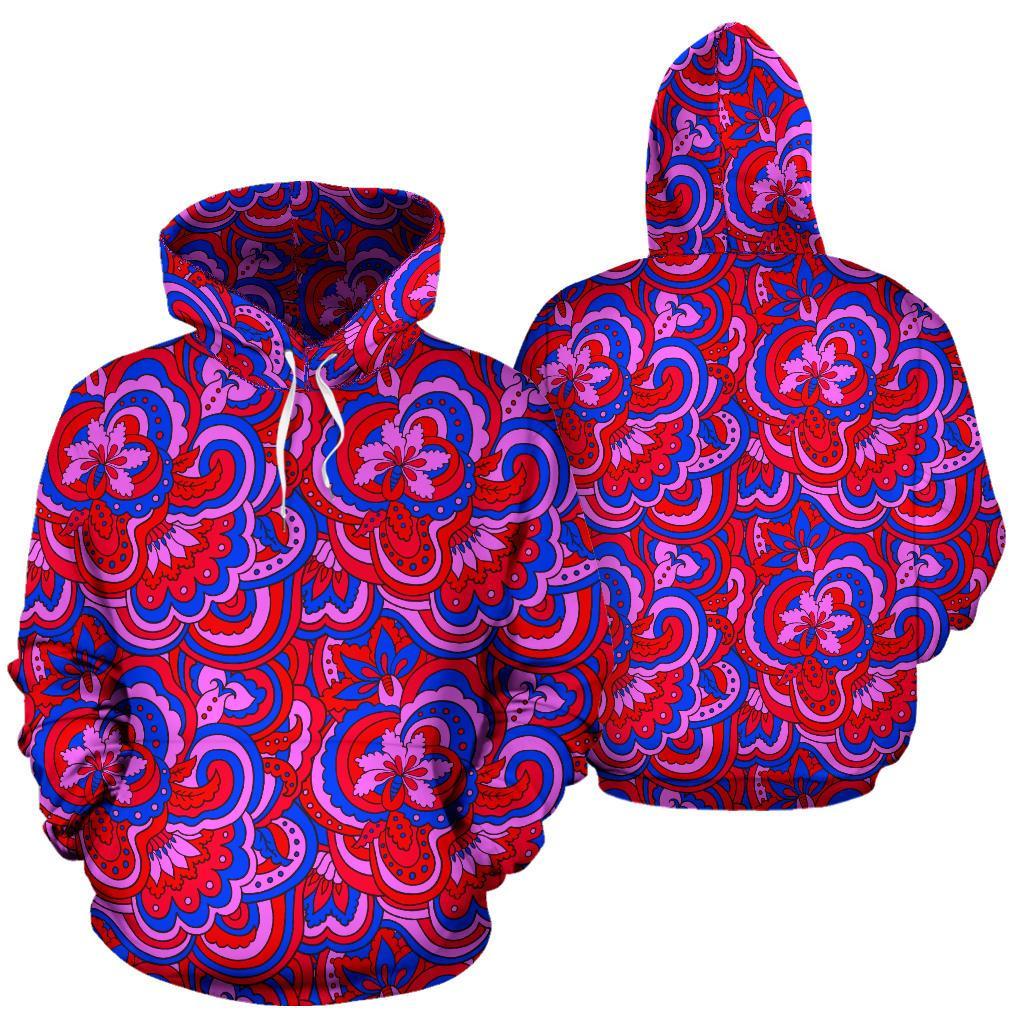 Psychedelic Print Pattern Men Women Pullover Hoodie-grizzshop