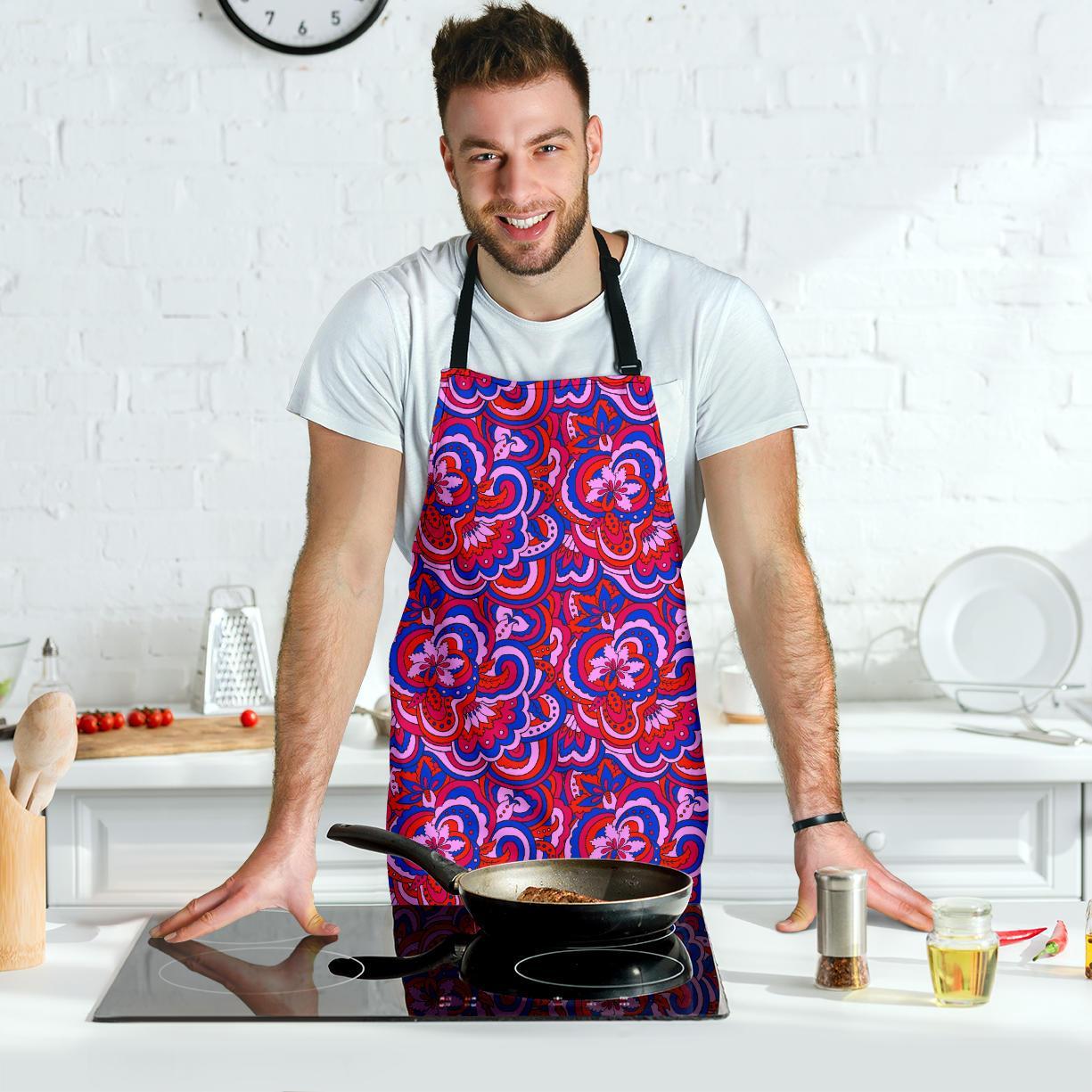 Psychedelic Print Pattern Men's Apron-grizzshop