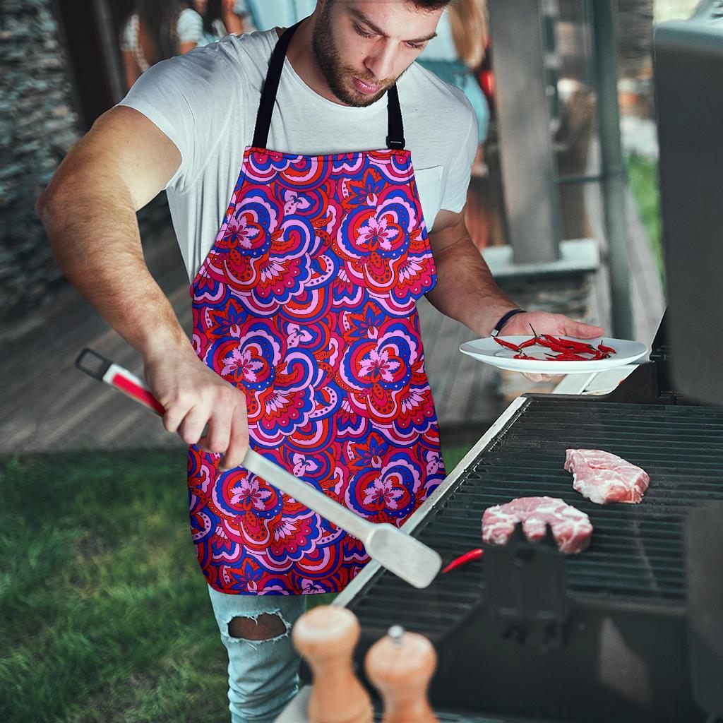 Psychedelic Print Pattern Men's Apron-grizzshop