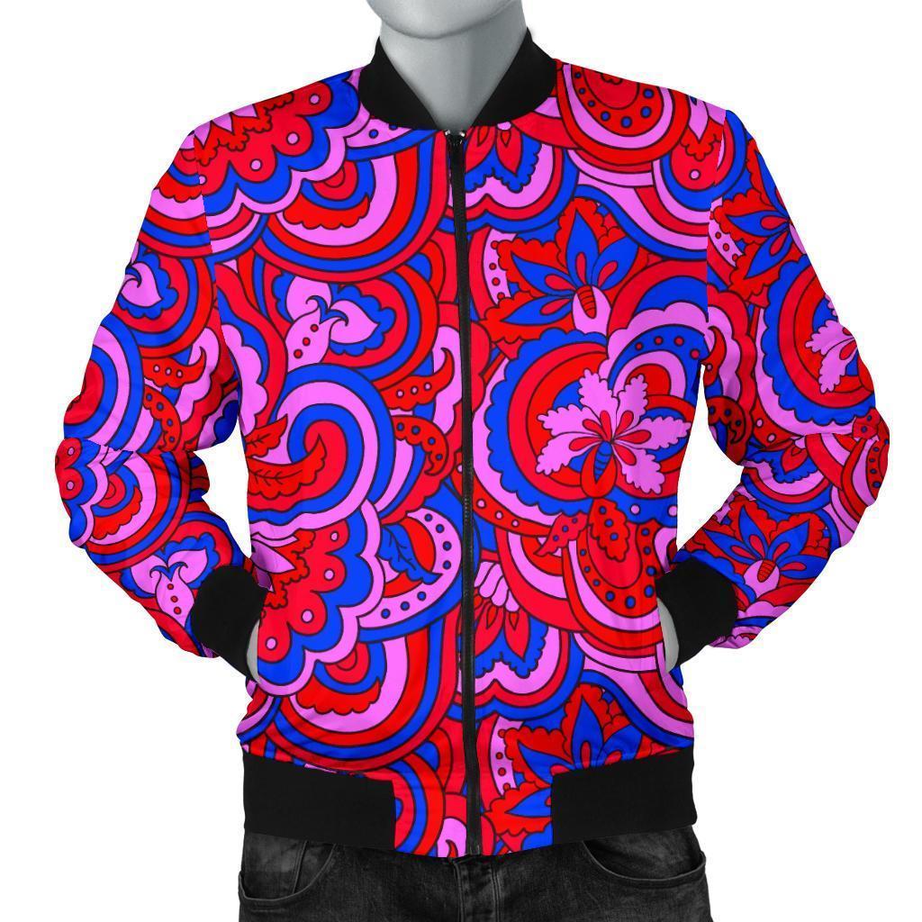 Psychedelic Print Pattern Men's Bomber Jacket-grizzshop