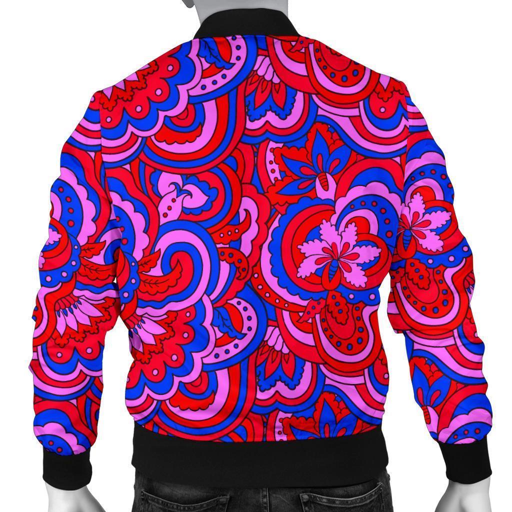 Psychedelic Print Pattern Men's Bomber Jacket-grizzshop