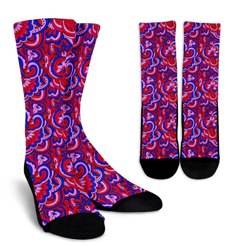 Psychedelic Print Pattern Unisex Crew Socks-grizzshop