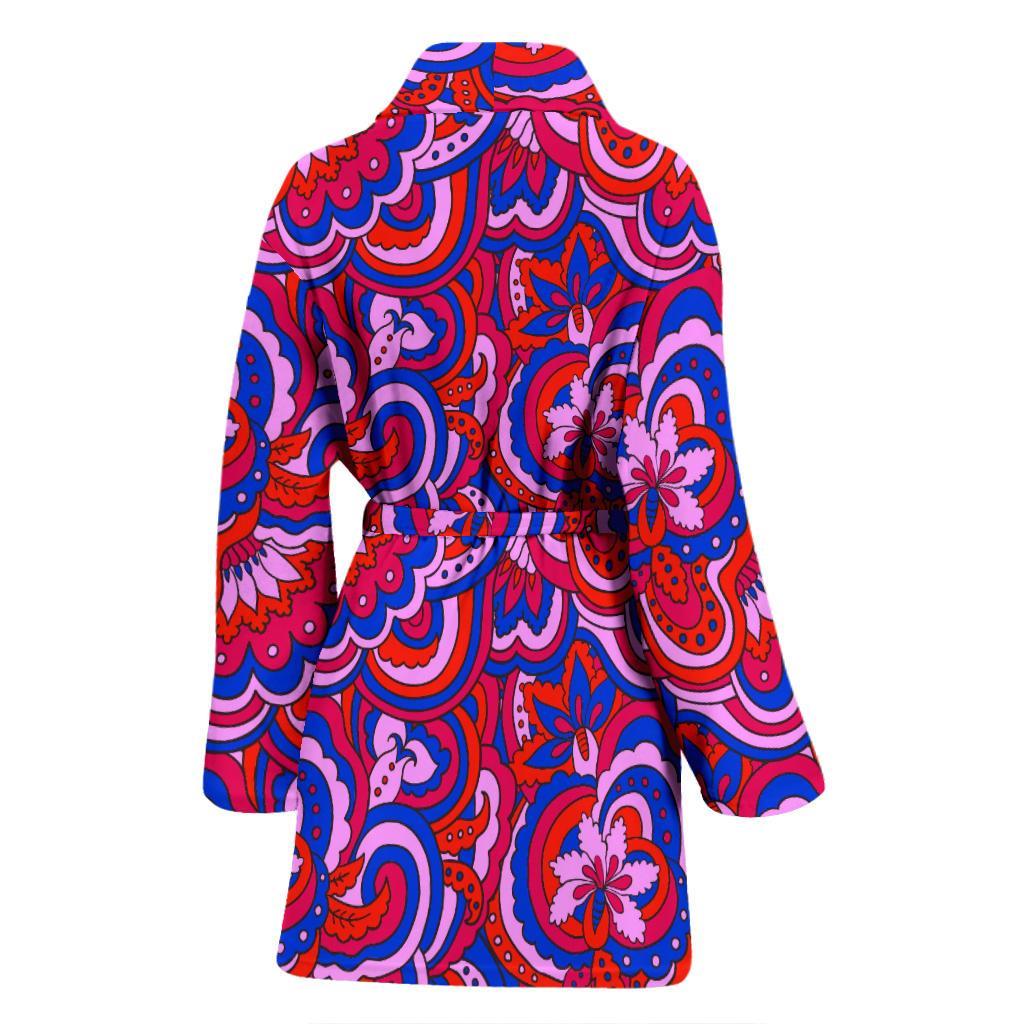 Psychedelic Print Pattern Women Long Robe-grizzshop