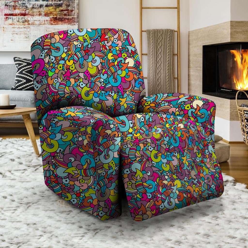 Psychedelic Print Recliner Cover-grizzshop