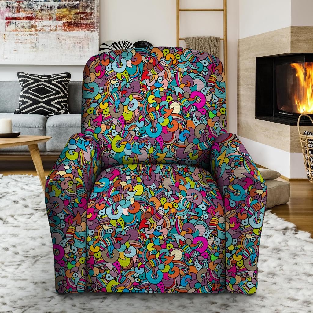 Psychedelic Print Recliner Cover-grizzshop